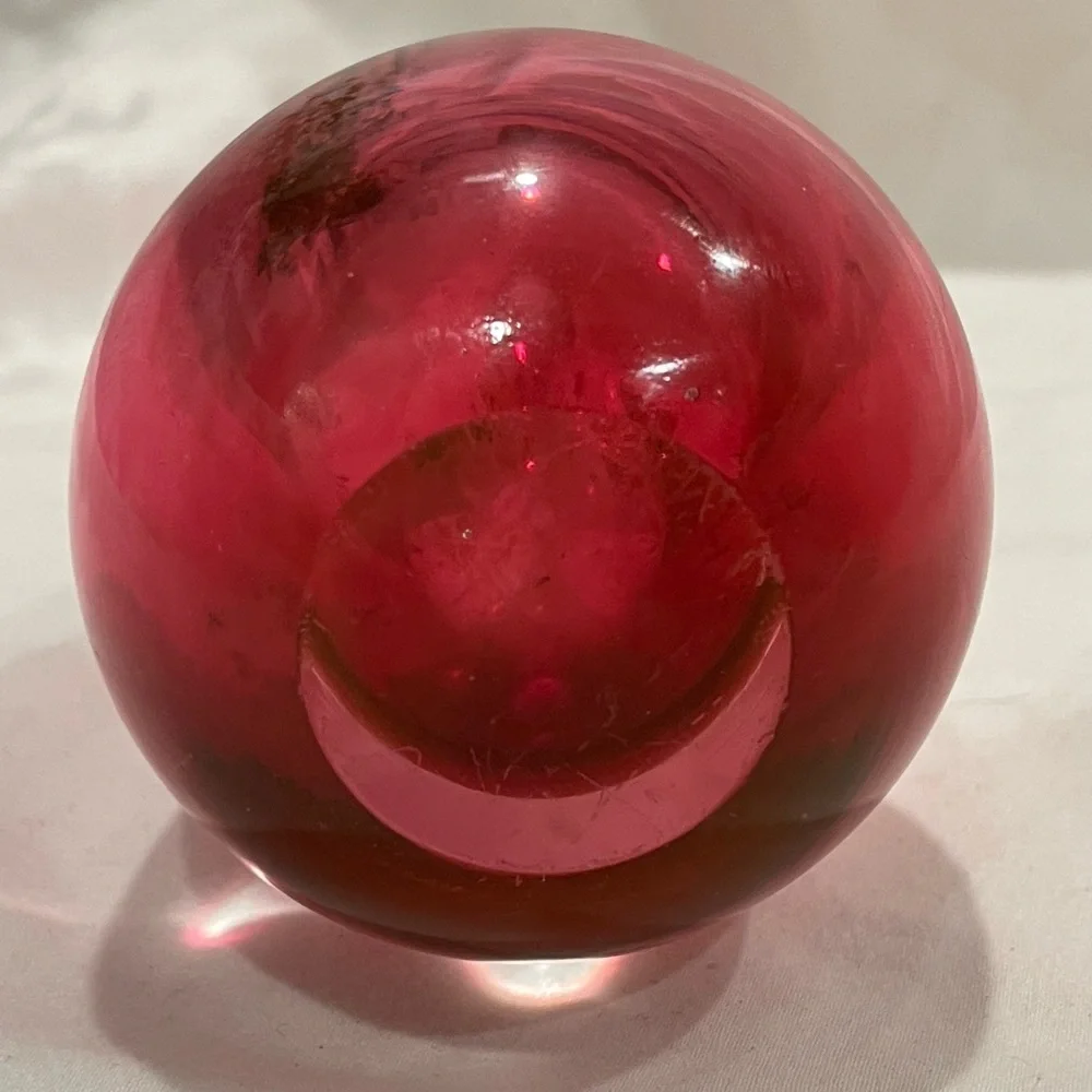 Vintage Murano Summerso Blown Glass Teardrop Bud Vase | Cranberry | Magenta |GUC
